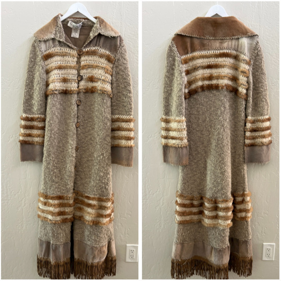Christian Dior by John Galliano Vintage Fall 2000 Yak Cashmere Knit + Fur Coat - Picture 4 of 13